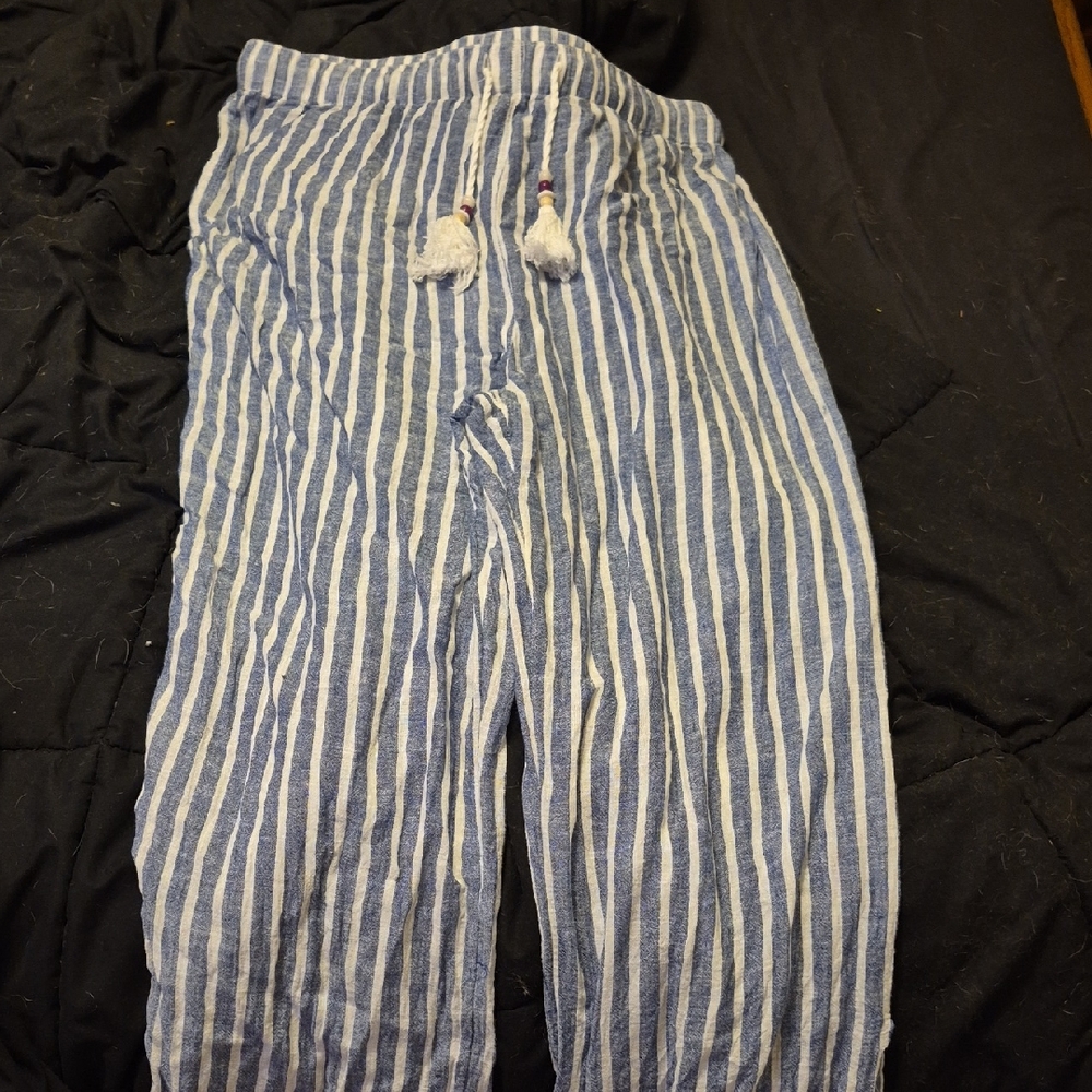 C&C California Blue and White Striped Kids Pajama Bottoms